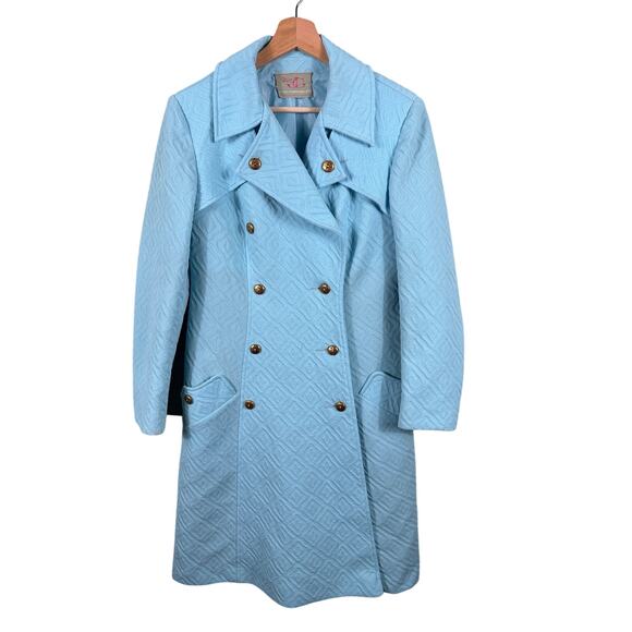 Julius Garfinckel & Co. Trench Coat Women Size XS  Geometric Double Breasted - Picture 1 of 12